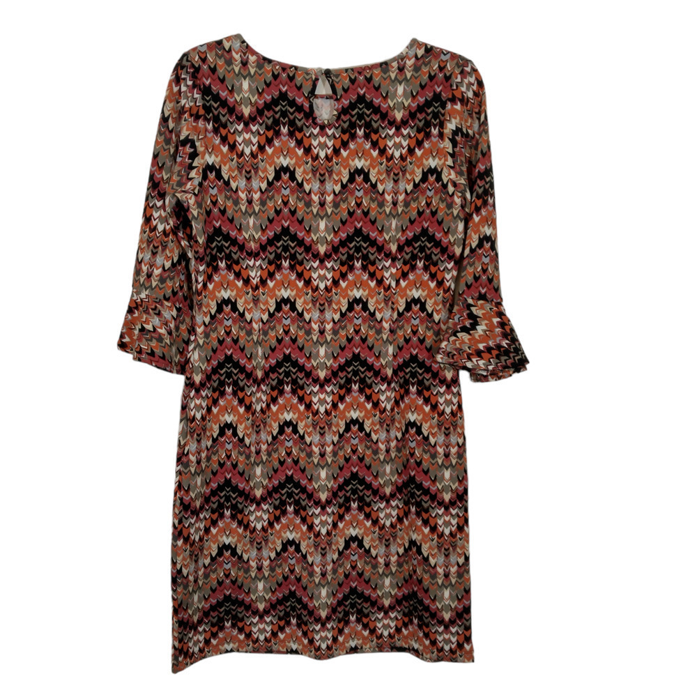 Peach Velvet Womens Dress 12P Multi Colored Pullover Career Formal Boho Stretchy - Picture 2 of 7